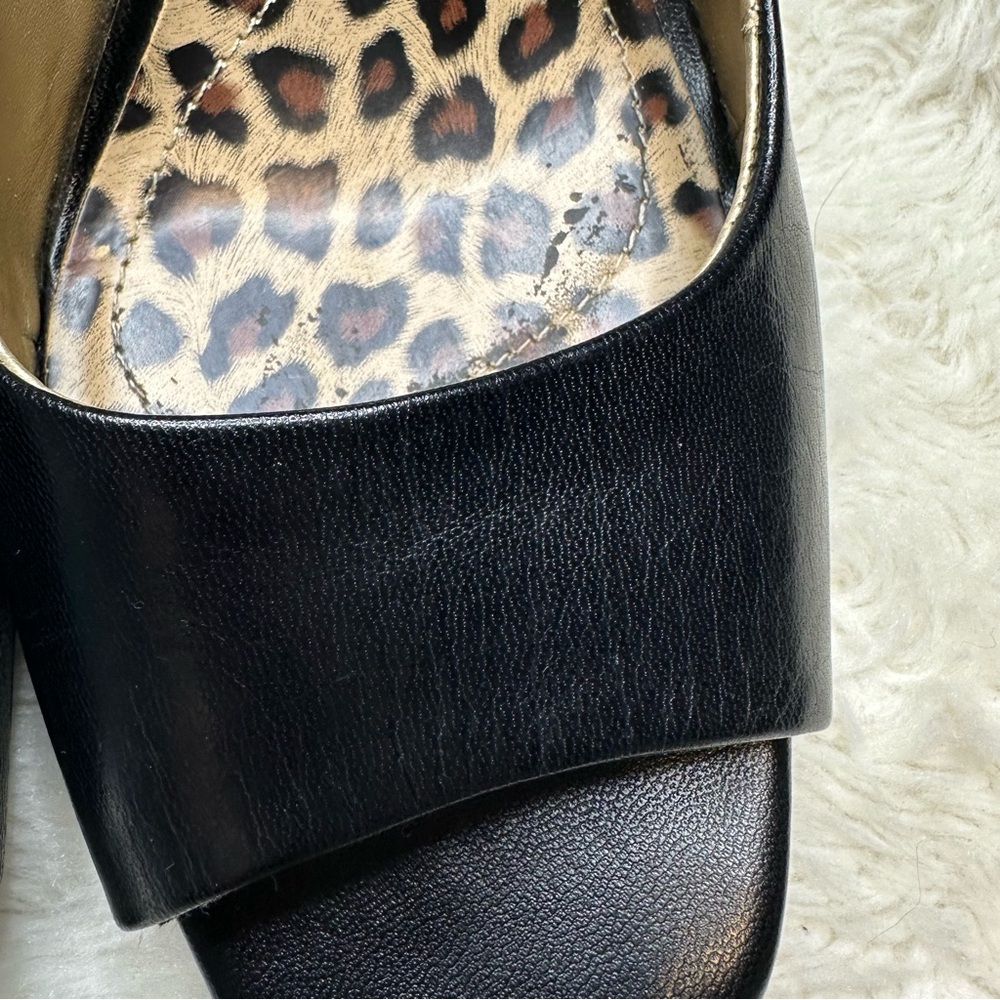 Tahari Peep-Toe Heels Black & Leopard Print Size 9.5 - Picture 11 of 16